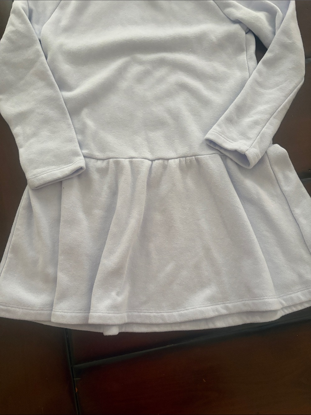 J Crew Crewcut Girls' Light Blue Long Sleeve Button-Shoulder Dress - Picture 4 of 6